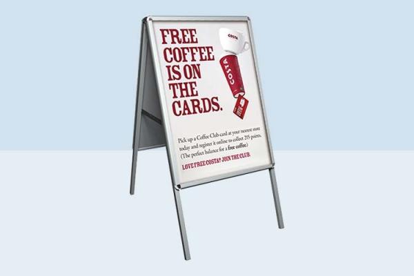 A-BOARD PAVEMENT SIGN MENU SANDWICH BOARD SHOP SIGN FOR A2 SIZE POSTERS BLACK 