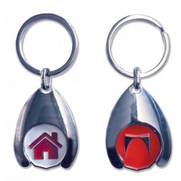 Enamelled Wishbone Trolley Coin Keyring