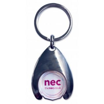 Printed Wishbone Trolley Coin Keyring