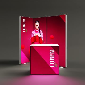 2m x 1m PIXLIP GO Shell Scheme Kit - 2 Open Sides