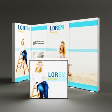 3m x 1m PIXLIP GO Shell Scheme Kit - 2 Open Sides