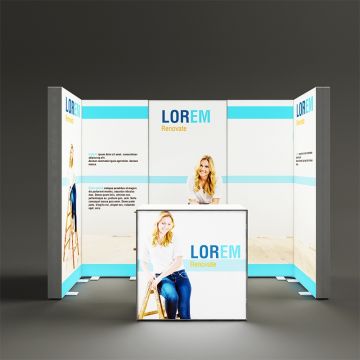 3m x 1m PIXLIP GO Shell Scheme Kit - 1 Open Sides