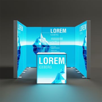 3m x 2m PIXLIP GO Shell Scheme Kit - 1 Open Sides