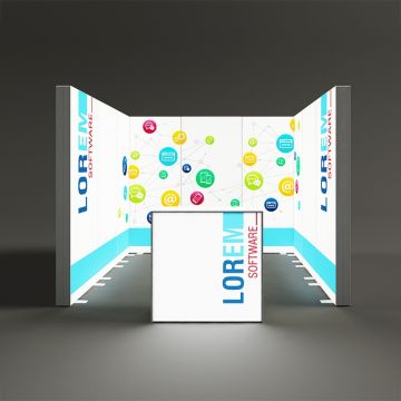 3m x 3m PIXLIP GO Shell Scheme Kit - 1 Open Sides