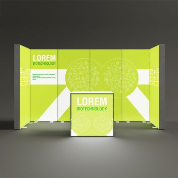 4m x 1m PIXLIP GO Shell Scheme Kit - 1 Open Sides