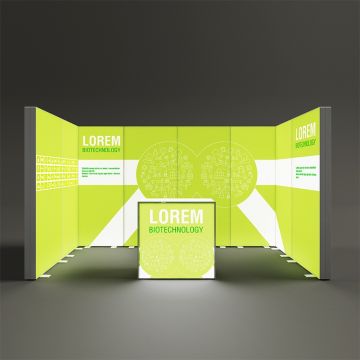 4m x 2m PIXLIP GO Shell Scheme Kit - 1 Open Sides