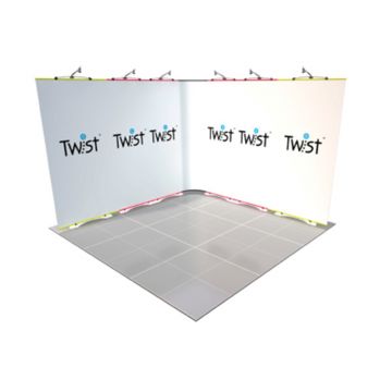 Twist Modular Exhibition Stand - 3m x 3m - 2 Open Sides