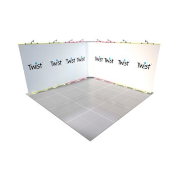 Twist Modular Exhibition Stand - 4m x 4m - 2 Open Sides
