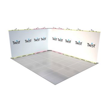 Twist Modular Exhibition Stand - 5m x 4m - 2 Open Sides