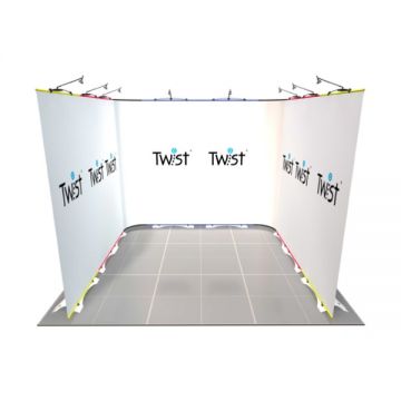Twist Modular Exhibition Stand - 3m x 3m - 1 Open Sides