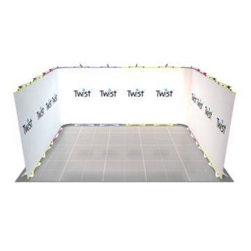 Twist Modular Exhibition Stand - 5m x 4m - 1 Open Sides