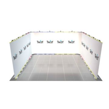 Twist Modular Exhibition Stand - 5m x 5m - 1 Open Sides