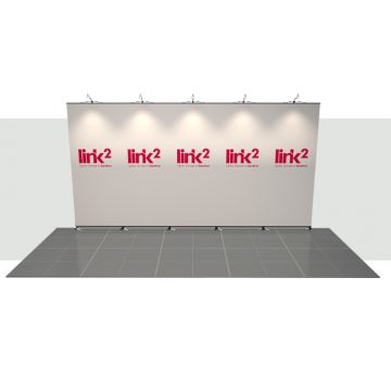 Link2 Roller Banner Stand - 5m x 2m - Back Wall