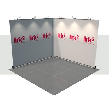 Link2 Roller Banner Stand - 3m x 3m - 2 Open Sides